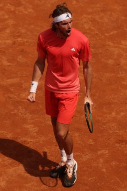 Roma, İtalya 13.05.2024: TSITSIPAS GREEK vs NORRIE GBR Internazionali BNL 2024 MENS ATP 1000 Açık tenis turnuvası sırasında CENTER COURT