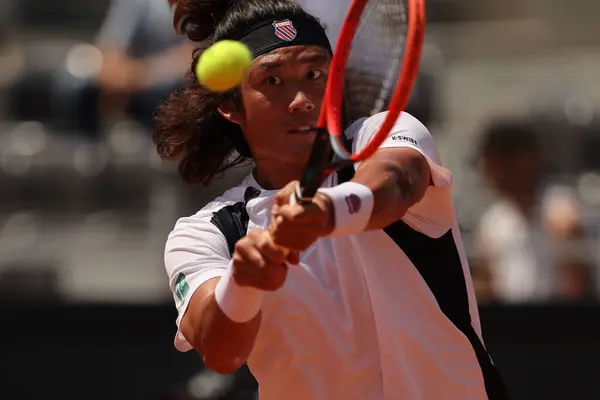 stock image Rome, Italy 14.05.2024: ZHIZHEN ZHANG (CHN) VS THIAGO MONTEIRO (BRA) during Internazionali BNL 2024 Men's Atp 1000 Open tennis tournament  in Rome at Grand Stand Arena .