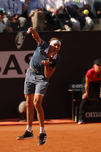 Stock image Rome, Italy 14.05.2024: A.ZVEREV (GER) VS N.BURGES (POR) during Internazionali BNL 2024 Men's ATP  1000 Open tennis tournament  in Rome at CENTRE COURT.