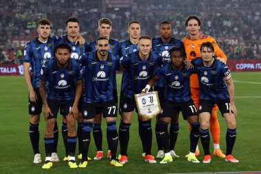 Roma, İtalya 15.05.2024: Atalanta takımı ITALY CUP 2023-2024, Coppa Italia Frecciarossa, futbol maçı Atalanta Bergamasca FC Juventus 'a karşı Roma Olimpiyat Stadyumu' nda düzenlendi..
