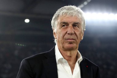 Roma, İtalya 15.05.2024: İtalya Atalantalı Gian piero Gasperini İtalya Kupası 2023-2024 sezonunda, Coppa Italia Frecciarossa, futbol maçı Atalanta Bergamasca ile Roma Olimpiyat Stadyumu 'nda FC Juventus karşılaşması.