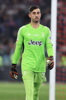 Roma, İtalya 15.05.2024: Juventus 'lu Mattia Perin İtalya Kupası 2023-2024, Coppa Italia Frecciarossa, futbol maçı Atalanta Bergamasca FC Juventus' a karşı Roma Olimpiyat Stadyumu 'nda.
