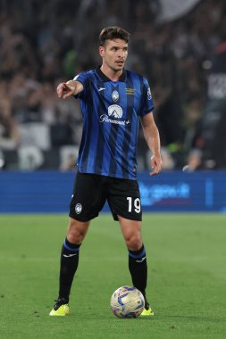 Roma, İtalya 15.05.2024: Atalanta 'dan Berat Djimsiti ITALY CUP 2023-2024, Coppa Italia Frecciarossa, futbol maçı Atalanta Bergamasca ile Roma' daki Olimpiyat Stadyumu 'nda oynanan karşılaşmada.