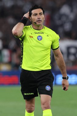 Roma, İtalya 15.05.2024: ITALY CUP 2023-2024 döneminde hakem Maresca, Coppa Italia Frecciarossa, futbol maçı Atalanta Bergamasca FC Juventus 'a karşı Roma Olimpiyat Stadyumu' nda.