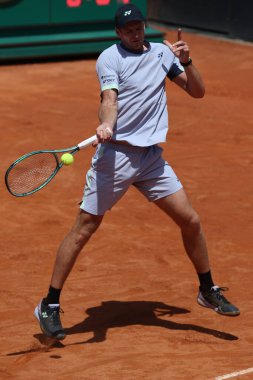 Roma, İtalya 16.05.2024: H.HURKACZ - TOMMY PAUL (ABD) Internazionali BNL 2024 Erkekler Atp 1000 Açık tenis turnuvası sırasında Roma 'da Grand Stand Arena' da .
