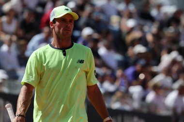 Roma, İtalya 16.05.2024: H.HURKACZ - TOMMY PAUL (ABD) Internazionali BNL 2024 Erkekler Atp 1000 Açık tenis turnuvası sırasında Roma 'da Grand Stand Arena' da .