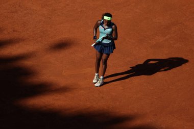 Roma, İtalya 16.05.2024: Iga Swiatek (POL) vs Coco Gauff (ABD) Internazionali BNL 2024 Women 's WTA 1000 turnuvası sırasında Roma' da Grand Stand Arena 'da düzenlenen turnuvada .