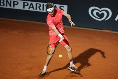 Roma, İtalya 16.05.2024: S. TSITSIPAS GREEK VS N.JARRY CHILE Internazionali BNL 2024 Mens ATP 1000 açık tenis turnuvası sırasında Roma 'da Grand Stand Arena' da .