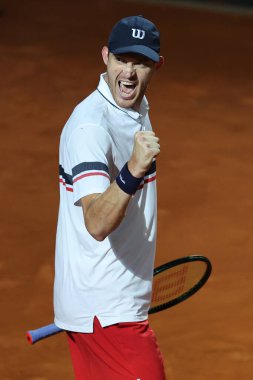 Roma, İtalya 16.05.2024: S. TSITSIPAS GREEK VS N.JARRY CHILE Internazionali BNL 2024 Mens ATP 1000 açık tenis turnuvası sırasında Roma 'da Grand Stand Arena' da .