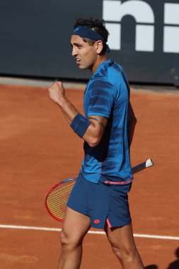 Rome, Italy 17.05.2024: ALEJANDRO TABILO CHILE vs  ALEXANDER ZVEREV GERMANY during Internazionali BNL 2024 mens ATP 1000 Open tennis tournament  in Rome Center Court. clipart