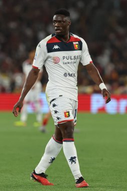 Roma, İtalya 19.05.2024: İtalyan Serisi A TIM 2023-2024 futbol karşılaşması sırasında Cenova 'dan Caleb Ekuban, Roma' daki Olimpiyat Stadyumu 'nda AS ROMA ile GENOA Cricket ve Football Club karşılaşması.