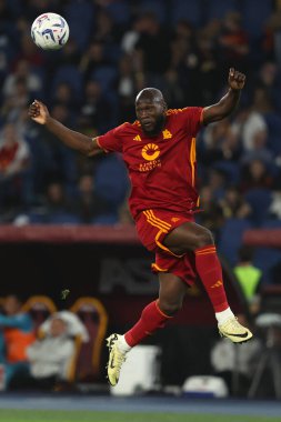 Roma, İtalya 19.05.2024: İtalyan Serie A TIM 2023-2024 futbol karşılaşmasında Romelu Lukaku, Roma 'daki Olimpiyat Stadyumu' nda AS ROMA, GENOA Cricket ve Football Club 'a karşı..