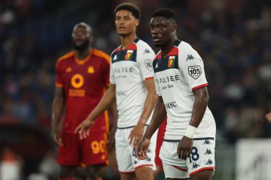 Roma, İtalya 19.05.2024: İtalyan Serisi A TIM 2023-2024 futbol karşılaşması sırasında Cenova 'dan Caleb Ekuban, Roma' daki Olimpiyat Stadyumu 'nda AS ROMA ile GENOA Cricket ve Football Club karşılaşması.