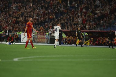 Roma, İtalya 19.05.2024: İtalya Serisi A TIM 2023-2024 futbol karşılaşmasında AS ROMA ile GENOA Cricket ve Roma Olimpiyat Stadyumu 'nda Football Club.