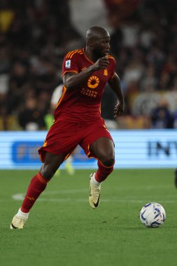 Roma, İtalya 19.05.2024: İtalyan Serie A TIM 2023-2024 futbol karşılaşmasında Romelu Lukaku, Roma 'daki Olimpiyat Stadyumu' nda AS ROMA, GENOA Cricket ve Football Club 'a karşı..
