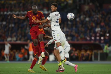 Roma, İtalya 19.05.2024: Roman Romelu Lukaku 1-0 gol attı ve İtalya Serisi A TIM 2023-2024 futbol karşılaşmasında Roma 'daki Olimpiyat Stadyumu' nda AS ROMA-GENOA Cricket ve Football Club karşılaşmasını takımla birlikte kutladı..