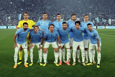 Roma, İtalya 26.05.2024: Lazio takımı İtalya Serisi A TIM 2023-2024 futbol karşılaşması öncesinde Roma Olimpiyat Stadyumu 'nda SS LAZIO SASSUOLO' ya karşı.