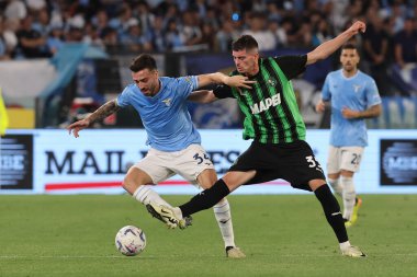 Roma, İtalya 26.05.2024: İtalya Serisi A TIM 2023-2024 futbol karşılaşması sırasında Roma Olimpiyat Stadyumu 'nda SS LAZIO - S SASSUOLO.