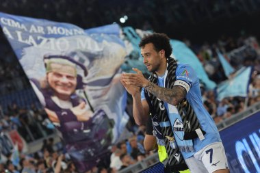 Roma, İtalya 26.05.2024: Lazio 'dan Felipe Anderson' ın son maçı, İtalya Serisi A TIM 2023-2024 futbol karşılaşması sonunda Roma Olimpiyat Stadyumu 'nda SS LAZIO - SASSUOLO.