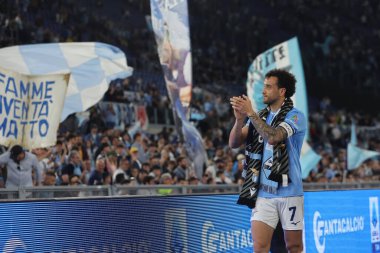 Roma, İtalya 26.05.2024: Lazio 'dan Felipe Anderson' ın son maçı, İtalya Serisi A TIM 2023-2024 futbol karşılaşması sonunda Roma Olimpiyat Stadyumu 'nda SS LAZIO - SASSUOLO.