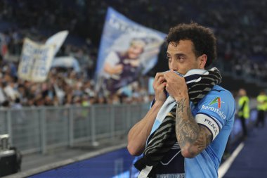 Roma, İtalya 26.05.2024: Lazio 'dan Felipe Anderson' ın son maçı, İtalya Serisi A TIM 2023-2024 futbol karşılaşması sonunda Roma Olimpiyat Stadyumu 'nda SS LAZIO - SASSUOLO.