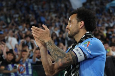 Roma, İtalya 26.05.2024: Lazio 'dan Felipe Anderson' ın son maçı, İtalya Serisi A TIM 2023-2024 futbol karşılaşması sonunda Roma Olimpiyat Stadyumu 'nda SS LAZIO - SASSUOLO.