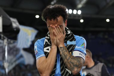 Roma, İtalya 26.05.2024: Lazio 'dan Felipe Anderson' ın son maçı, İtalya Serisi A TIM 2023-2024 futbol karşılaşması sonunda Roma Olimpiyat Stadyumu 'nda SS LAZIO - SASSUOLO.