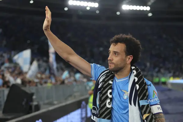 stock image Rome, Italy 26.05.2024:  last match of Felipe Anderson of Lazio , greet fans at end  Italian Serie A TIM 2023-2024 football match SS LAZIO VS SASSUOLO at Olympic Stadium in Rome.