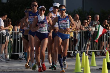 Roma, İtalya 7.06.2024: Beretta, Nicoletta Palmisano 20 km Yarış Walw Kadın Avrupa Atletizm Şampiyonası sırasında Roma Olimpiyat Stadyumu 'nda