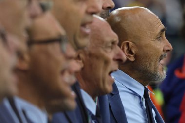 Gelsenkirchen, Almanya 20.06.2024: Luciano Spalletti teknik direktörü İtalya UEFA EURO 2024 grup B grup futbol maçı öncesinde İspanya ile İtalya arasında Gelsenkirchen 'deki Veltins Arena stadyumunda oynanan karşılaşma.