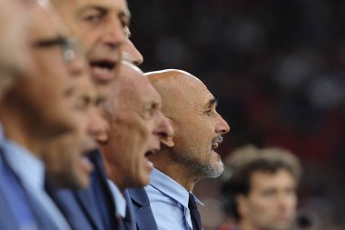 Gelsenkirchen, Almanya 20.06.2024: Luciano Spalletti teknik direktörü İtalya UEFA EURO 2024 grup B grup futbol maçı öncesinde İspanya ile İtalya arasında Gelsenkirchen 'deki Veltins Arena stadyumunda oynanan karşılaşma.