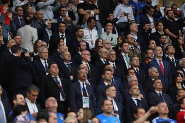 Gelsenkirchen, Almanya 20.06.2024: Gelsenkirchen 'deki Veltins Arena Stadyumu' nda İspanya ile İtalya arasında oynanan UEFA EURO 2024 grup B grup futbol maçı sırasında.