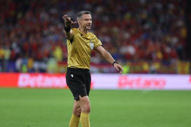 Gelsenkirchen, Almanya 20.06.2024: Gelsenkirchen 'deki Veltins Arena Stadyumu' nda İspanya ile İtalya arasında oynanan UEFA EURO 2024 grup B grup futbol maçı sırasında.