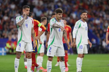 Gelsenkirchen, Almanya 20.06.2024: Gelsenkirchen 'deki Veltins Arena stadyumunda İspanya ile İtalya arasında oynanan UEFA EURO 2024 grup B grup futbol maçı sırasında İtalyan Giovanni Di Lorenzo.