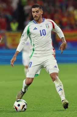 Gelsenkirchen, Almanya 20.06.2024: Gelsenkirchen 'deki Veltins Arena Stadyumu' nda İspanya ile İtalya arasında oynanan UEFA EURO 2024 grup B grup futbol maçı sırasında.