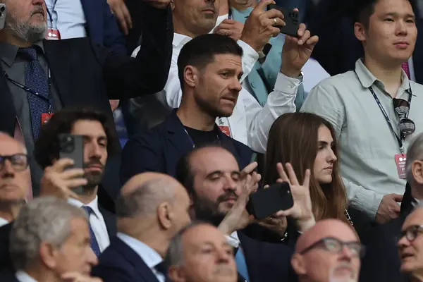 stock image Gelsenkirchen, Germany 20.06.2024: Xabi Alonso on the stand during  the UEFA EURO 2024 group stage B football match between Spain vs Italy at Veltins Arena stadium in Gelsenkirchen.