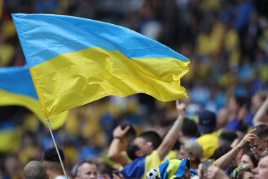 Düsseldorf, Almanya 21.06.2024: Dusseldorf 'taki Dsseldorf Arena' da Slovakya ile Ukrayna arasında oynanan E aşaması grup futbol maçı