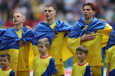 Düsseldorf, Almanya 21.06.2024: Dusseldorf 'taki Dsseldorf Arena' da Slovakya ile Ukrayna arasında oynanan E aşaması grup futbol maçı