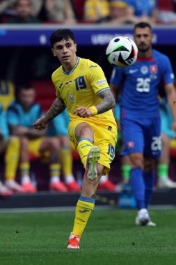 Düsseldorf, Almanya 21.06.2024: Dusseldorf 'taki Dsseldorf Arena' da Slovakya ile Ukrayna arasında oynanan E aşaması grup futbol maçı