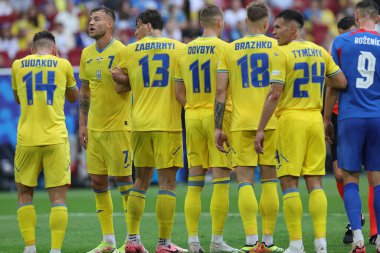 Düsseldorf, Almanya 21.06.2024: Dusseldorf 'taki Dsseldorf Arena' da Slovakya ile Ukrayna arasında oynanan E aşaması grup futbol maçı