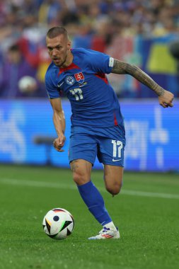Düsseldorf, Almanya 21.06.2024: Dusseldorf 'taki Dsseldorf Arena' da Slovakya ile Ukrayna arasında oynanan E aşaması grup futbol maçı
