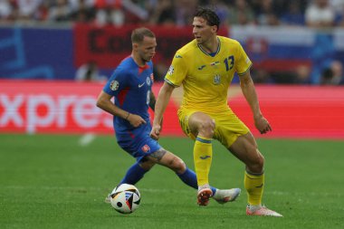 Düsseldorf, Almanya 21.06.2024: Dusseldorf 'taki Dsseldorf Arena' da Slovakya ile Ukrayna arasında oynanan E aşaması grup futbol maçı