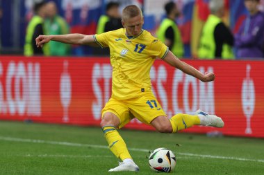 Düsseldorf, Almanya 21.06.2024: Dusseldorf 'taki Dsseldorf Arena' da Slovakya ile Ukrayna arasında oynanan E aşaması grup futbol maçı