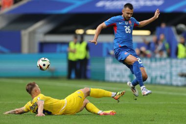 Düsseldorf, Almanya 21.06.2024: Dusseldorf 'taki Dsseldorf Arena' da Slovakya ile Ukrayna arasında oynanan E aşaması grup futbol maçı