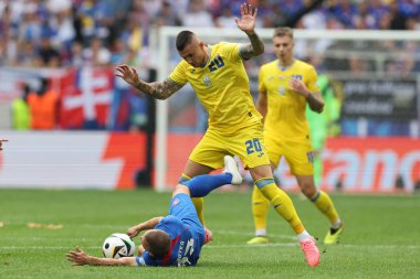 Düsseldorf, Almanya 21.06.2024: Dusseldorf 'taki Dsseldorf Arena' da Slovakya ile Ukrayna arasında oynanan E aşaması grup futbol maçı