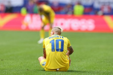 Düsseldorf, Almanya 21.06.2024: Dusseldorf 'taki Dsseldorf Arena' da Slovakya ile Ukrayna arasında oynanan E aşaması grup futbol maçı