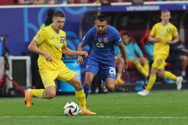 Düsseldorf, Almanya 21.06.2024: Dusseldorf 'taki Dsseldorf Arena' da Slovakya ile Ukrayna arasında oynanan E aşaması grup futbol maçı