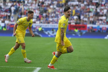 Düsseldorf, Almanya 21.06.2024: Dusseldorf 'taki Dsseldorf Arena' da Slovakya ile Ukrayna arasında oynanan E aşaması grup futbol maçı