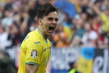 Düsseldorf, Almanya 21.06.2024: Dusseldorf 'taki Dsseldorf Arena' da Slovakya ile Ukrayna arasında oynanan E aşaması grup futbol maçı