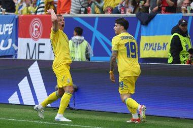 Düsseldorf, Almanya 21.06.2024: Dusseldorf 'taki Dsseldorf Arena' da Slovakya ile Ukrayna arasında oynanan E aşaması grup futbol maçı